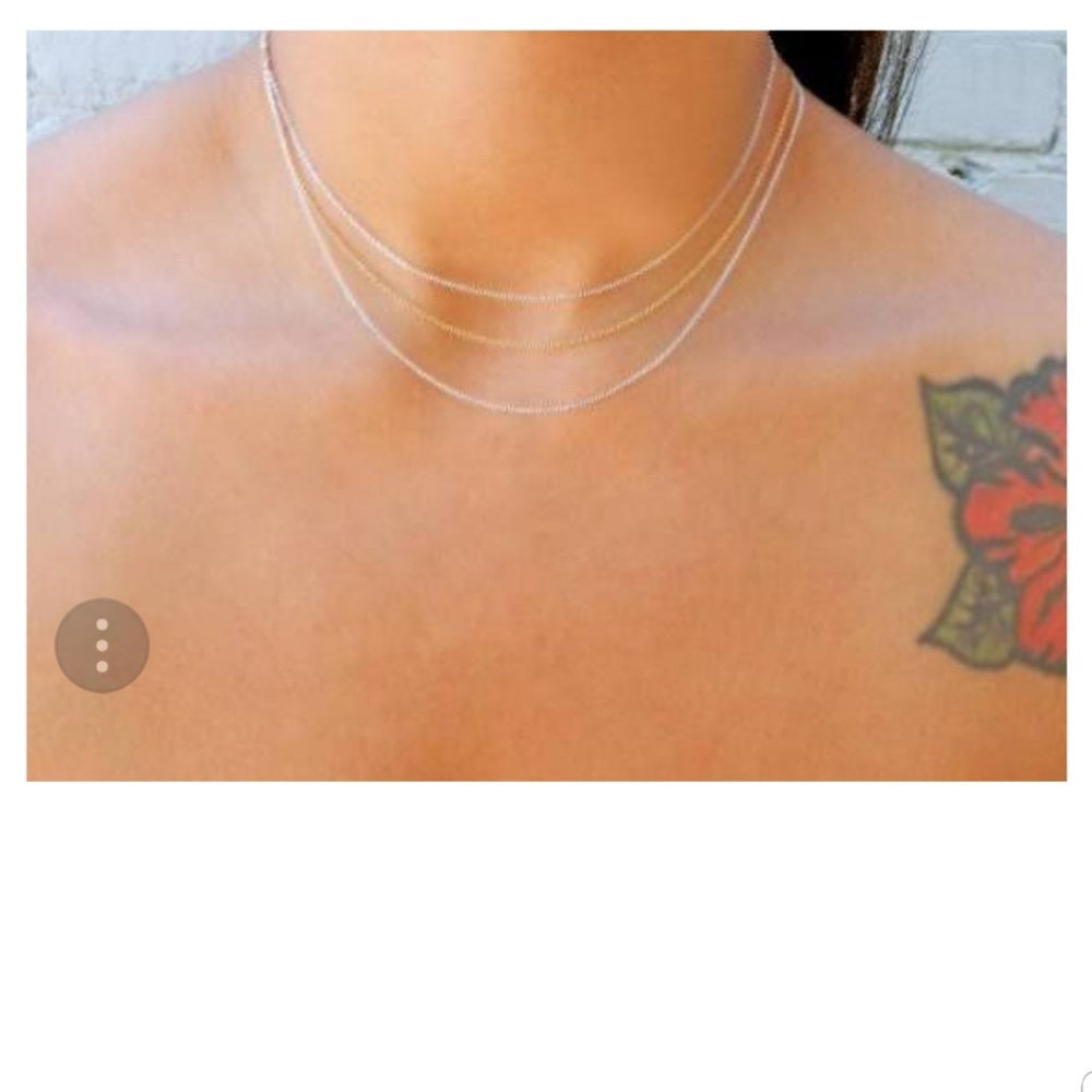 🖤*AUTHENTIC* 3 Layered Silver 925 Necklace - Picture 2 of 4